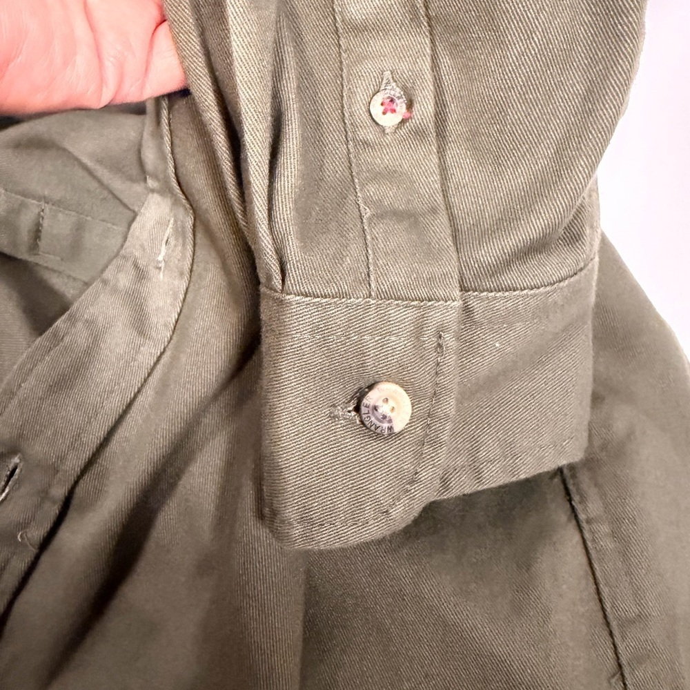 Men’s Wrangler Olive Green Long Sleeve Button-Up Shirt Size Small - Picture 6 of 6